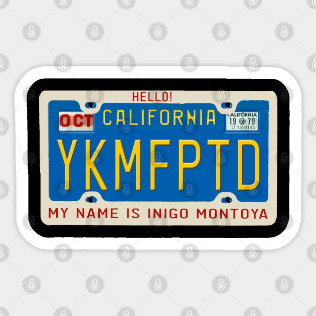 Princess Bride Inigo Montoya's License Plate Sticker by RetroZest